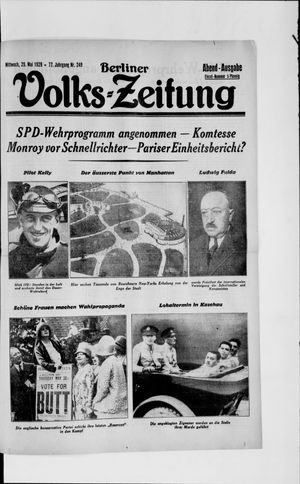 Berliner Volkszeitung vom 29.05.1929
