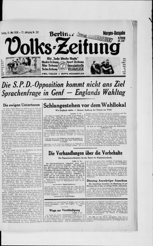 Berliner Volkszeitung on May 31, 1929