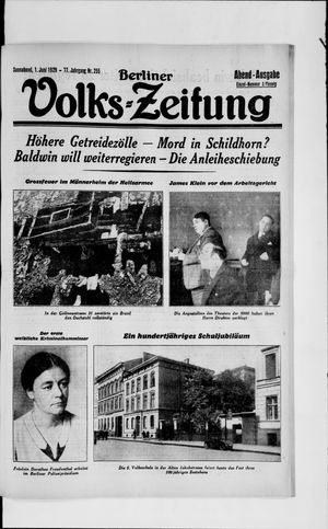 Berliner Volkszeitung vom 01.06.1929