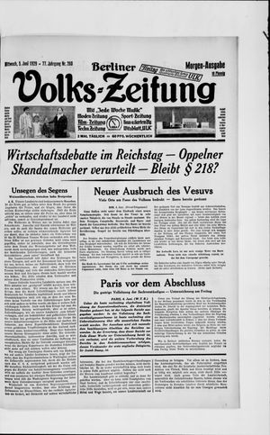 Berliner Volkszeitung vom 05.06.1929