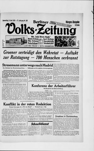 Berliner Volks-Zeitung vom 06.06.1929