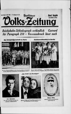 Berliner Volks-Zeitung vom 06.06.1929
