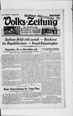 Berliner Volkszeitung vom 07.06.1929