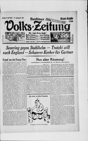 Berliner Volkszeitung vom 09.06.1929
