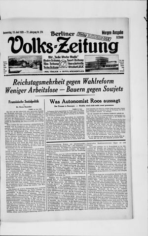 Berliner Volkszeitung vom 13.06.1929