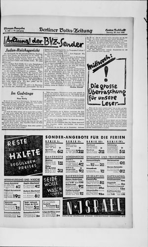 Berliner Volkszeitung on Jun 23, 1929