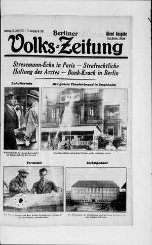 Berliner Volkszeitung vom 25.06.1929