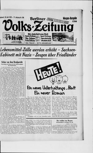 Berliner Volkszeitung vom 26.06.1929