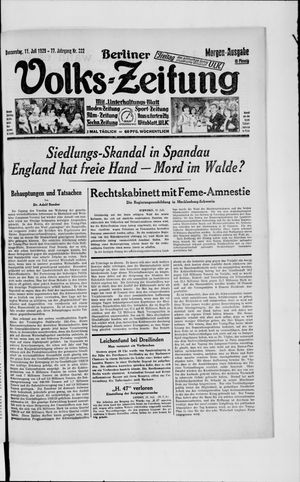 Berliner Volkszeitung vom 11.07.1929