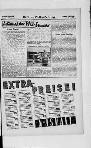 Berliner Volkszeitung vom 14.07.1929