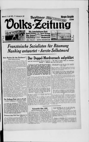 Berliner Volkszeitung on Jul 17, 1929