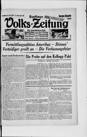 Berliner Volkszeitung on Jul 20, 1929