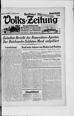 Berliner Volkszeitung vom 21.07.1929