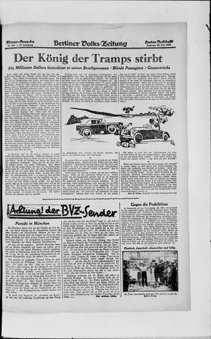 Berliner Volkszeitung on Jul 28, 1929