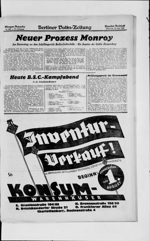 Berliner Volkszeitung vom 31.07.1929