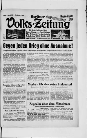 Berliner Volkszeitung vom 02.08.1929