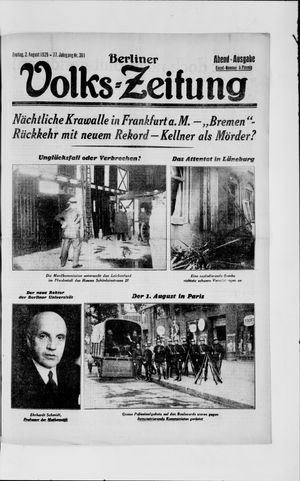 Berliner Volkszeitung on Aug 2, 1929