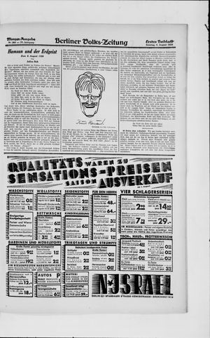 Berliner Volkszeitung on Aug 4, 1929