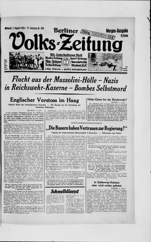 Berliner Volkszeitung on Aug 7, 1929