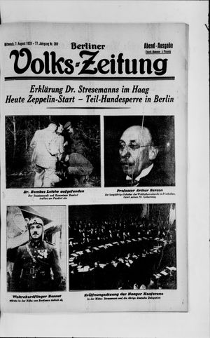 Berliner Volkszeitung vom 07.08.1929