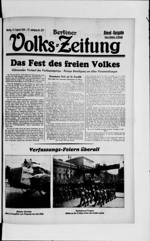 Berliner Volkszeitung on Aug 12, 1929