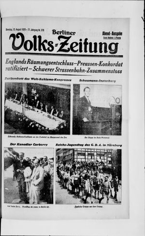 Berliner Volkszeitung vom 13.08.1929