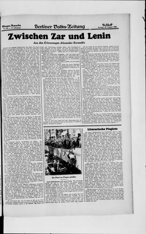 Berliner Volkszeitung on Aug 16, 1929