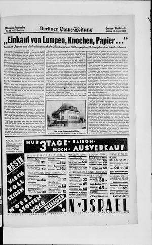 Berliner Volkszeitung vom 18.08.1929