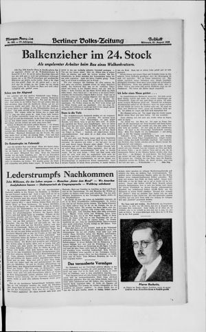 Berliner Volkszeitung vom 21.08.1929