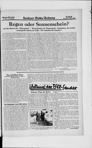 Berliner Volkszeitung on Aug 23, 1929