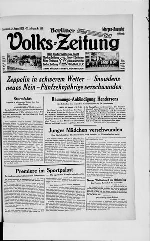 Berliner Volkszeitung on Aug 24, 1929