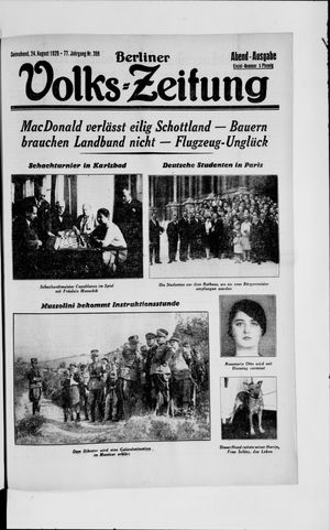 Berliner Volkszeitung vom 24.08.1929