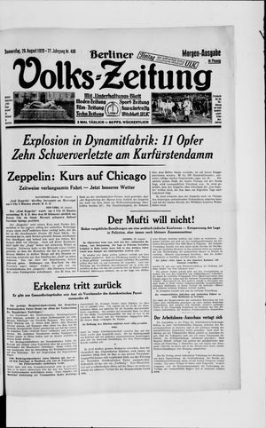 Berliner Volkszeitung vom 29.08.1929
