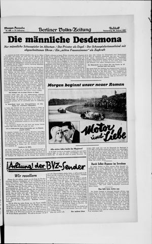 Berliner Volkszeitung vom 29.08.1929