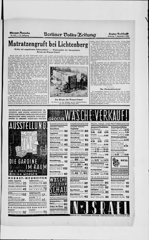 Berliner Volkszeitung vom 01.09.1929