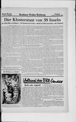 Berliner Volkszeitung vom 04.09.1929