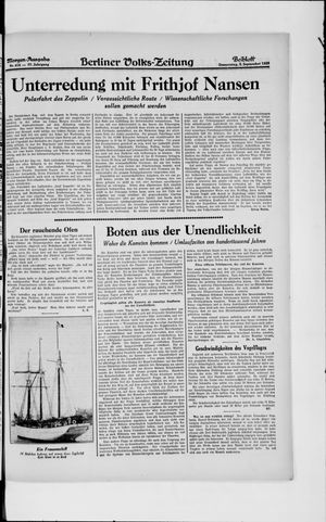 Berliner Volkszeitung on Sep 5, 1929