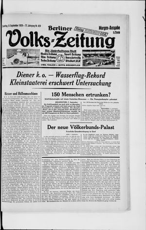 Berliner Volkszeitung on Sep 8, 1929