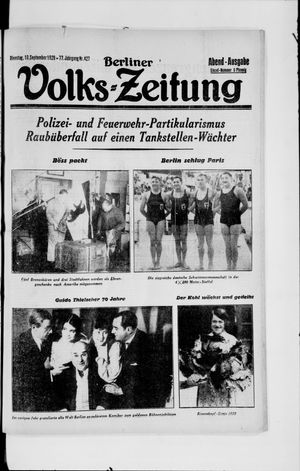 Berliner Volkszeitung vom 10.09.1929
