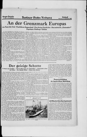 Berliner Volkszeitung on Sep 11, 1929
