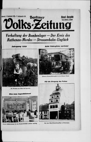 Berliner Volkszeitung vom 11.09.1929