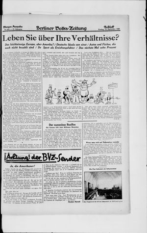 Berliner Volkszeitung vom 13.09.1929