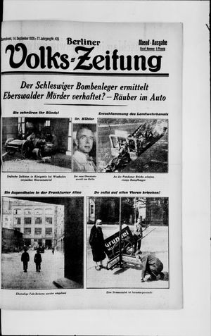 Berliner Volkszeitung on Sep 14, 1929