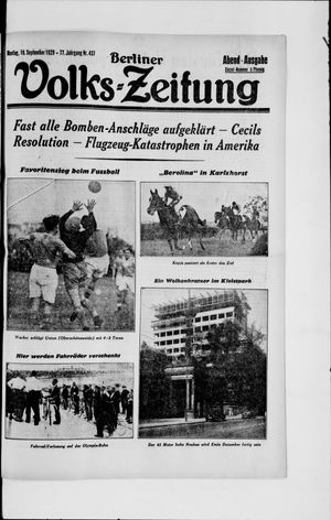 Berliner Volkszeitung on Sep 16, 1929