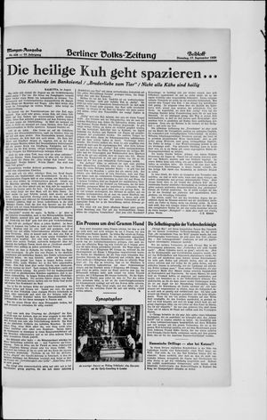 Berliner Volkszeitung on Sep 17, 1929