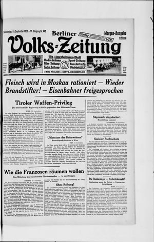 Berliner Volkszeitung vom 19.09.1929