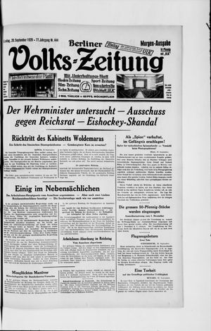 Berliner Volkszeitung on Sep 20, 1929