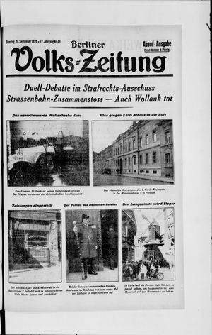 Berliner Volkszeitung vom 24.09.1929