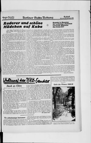 Berliner Volkszeitung vom 25.09.1929