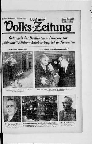 Berliner Volkszeitung vom 25.09.1929